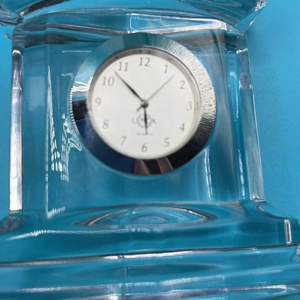 Lenox ovations lead crystal shelf mantle desk clock